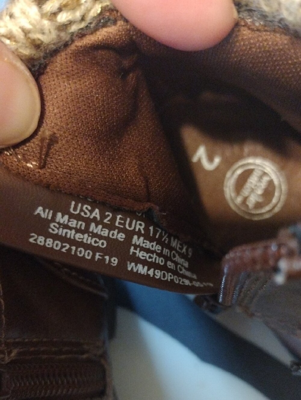 wonder nation Brown Faux-Leather Knit Cuff Kids Boots - Picture 2 of 7